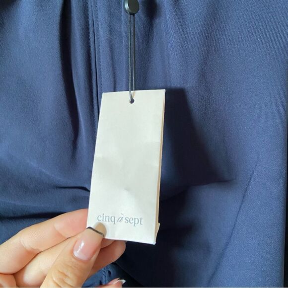 NWT Cinq A Sept Merryl Mini Blue Dress Keyhole Crepe Size 6 - Picture 15 of 17